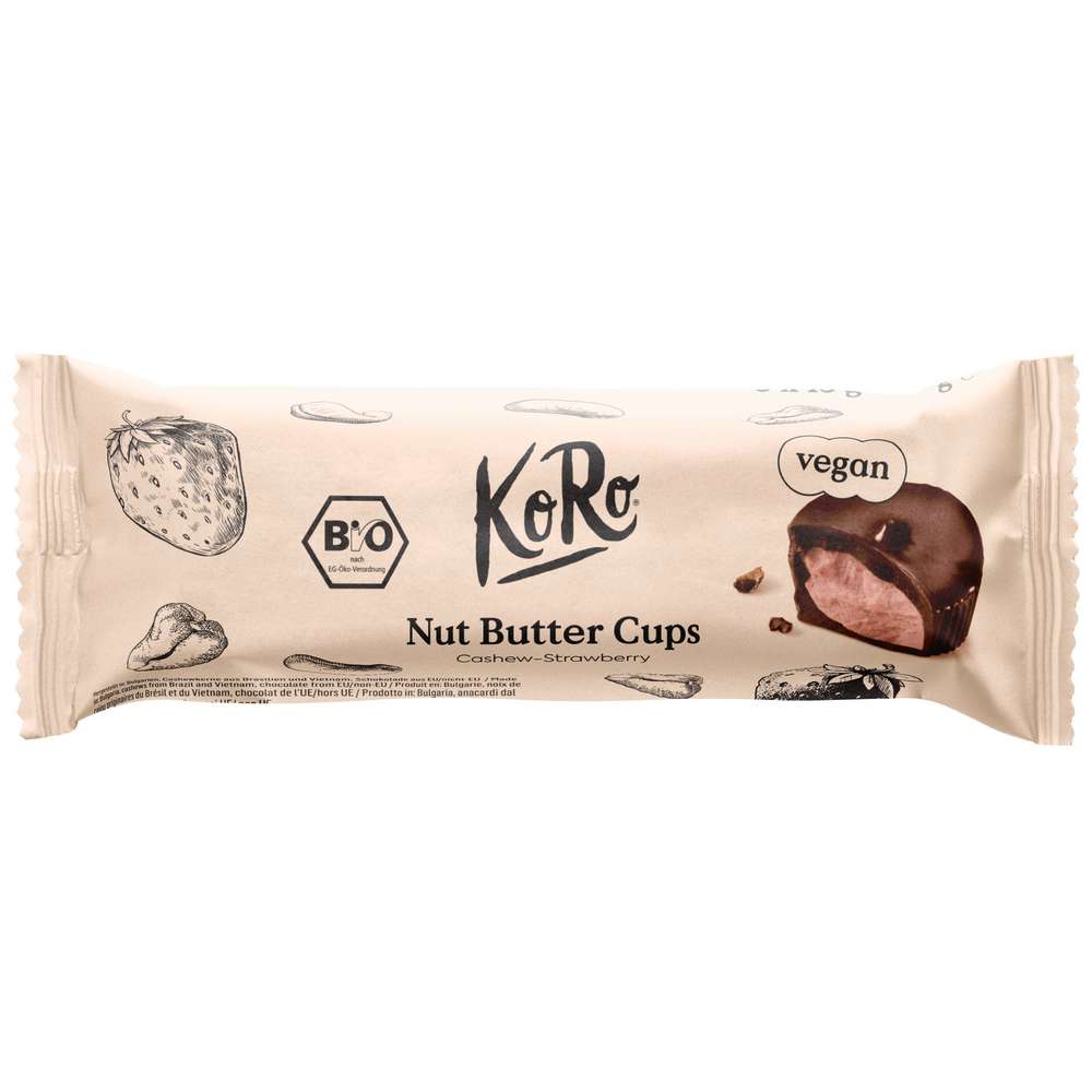KoRo Organic Nut Butter Cups Cashew-Strawberry 3x13g